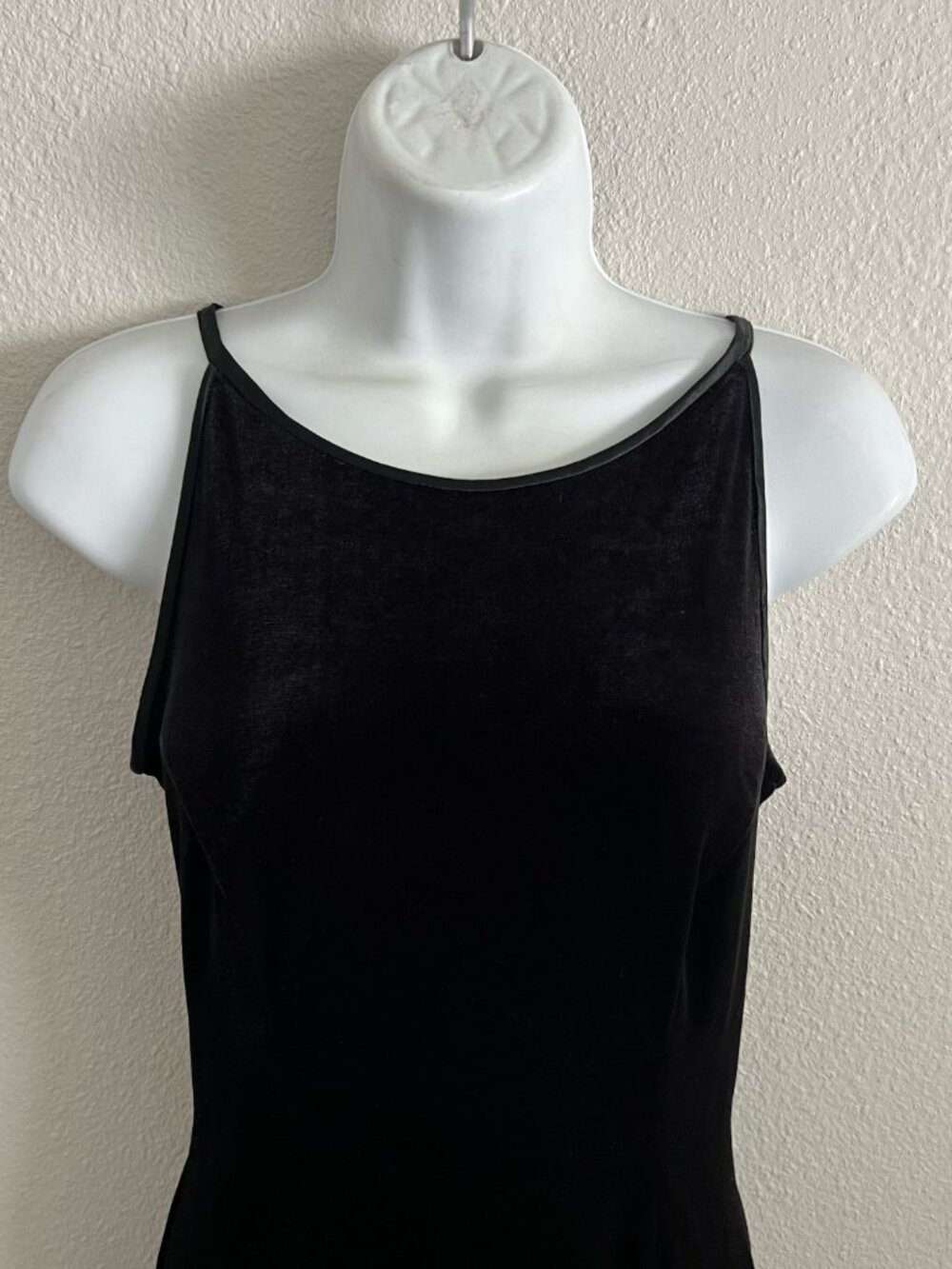 90s Black Velvet Formal Maxi Dress Jessica McClintock Gunne Sax High Neck Size 4 - Picture 3 of 5